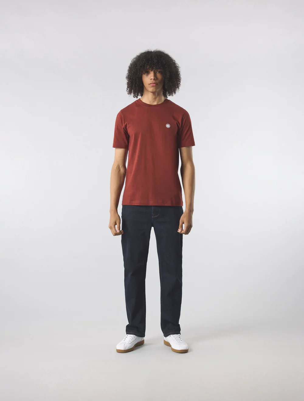 Pretty Green Mitchell Small Logo Tee Dark Burgundy ( Rust ) - 232 - Image 4