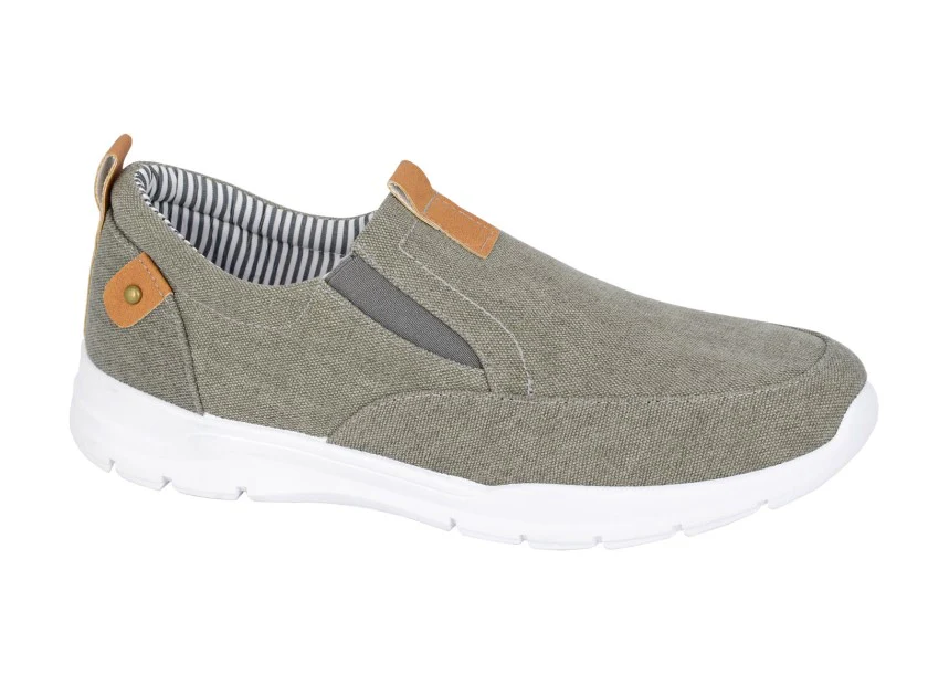 R dek Grey Canvas Casual Slip On Shoe - M584F