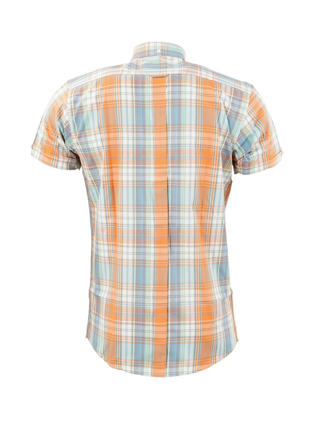 Relco Men's Orange & Blue Check SS Shirt - CK 68 - 335 - Image 3