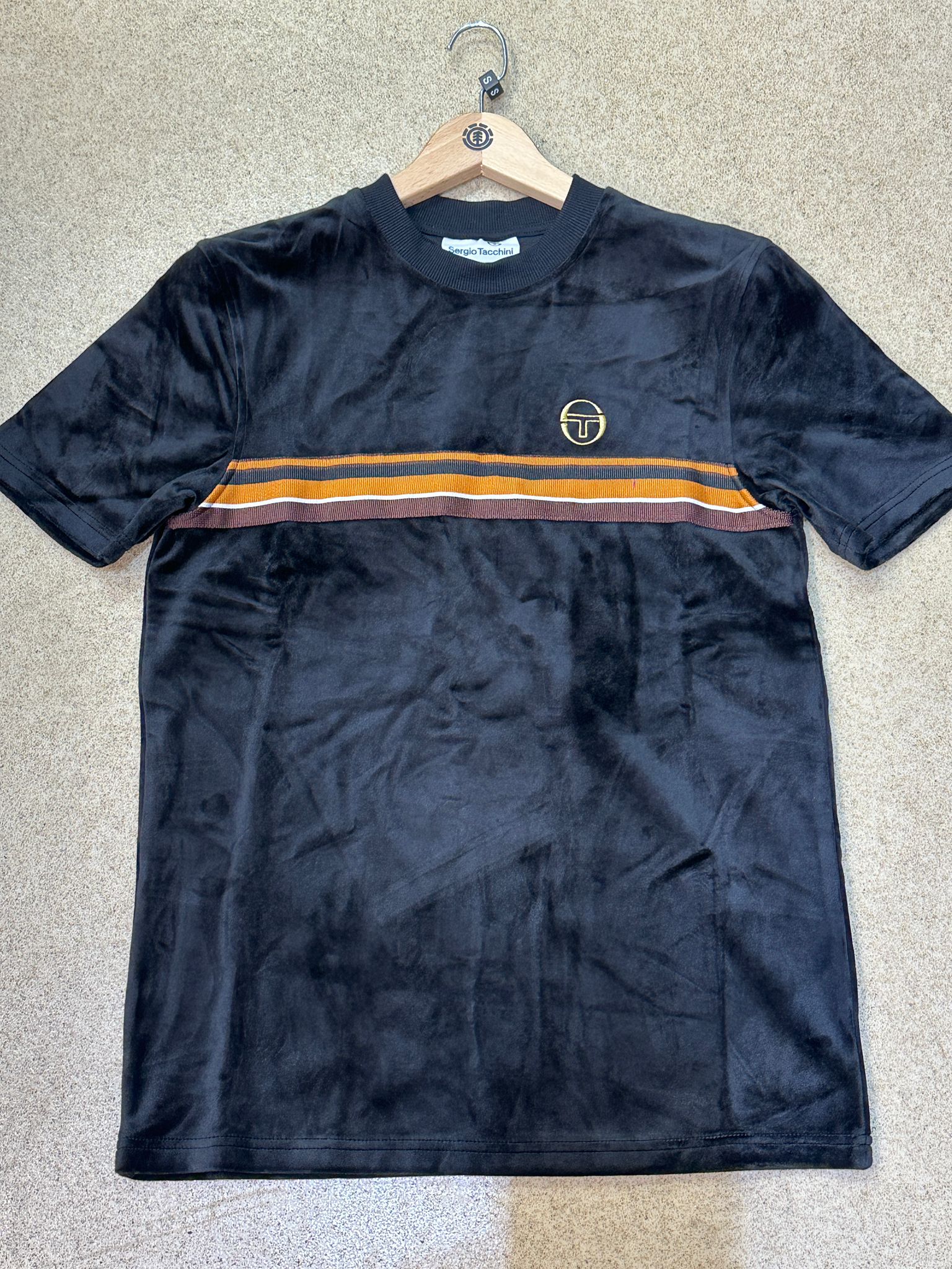 Sergio Tacchini Ayme Velour Tee Black/Gold - 134 - Image 2