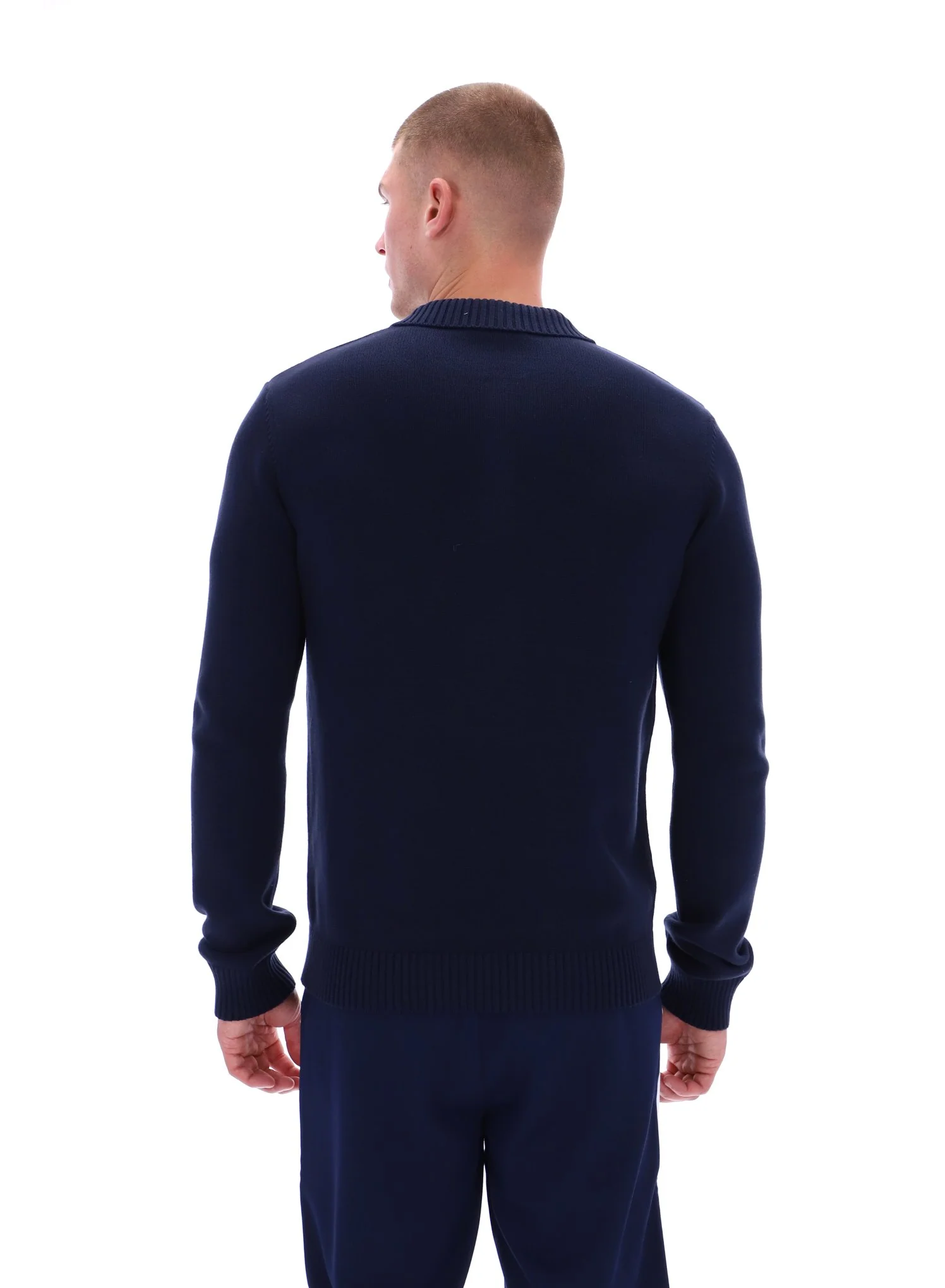 Sergio Tacchini Damarindo L/S Knit Polo Maritime Blue/Gardenia - 593 - Image 7