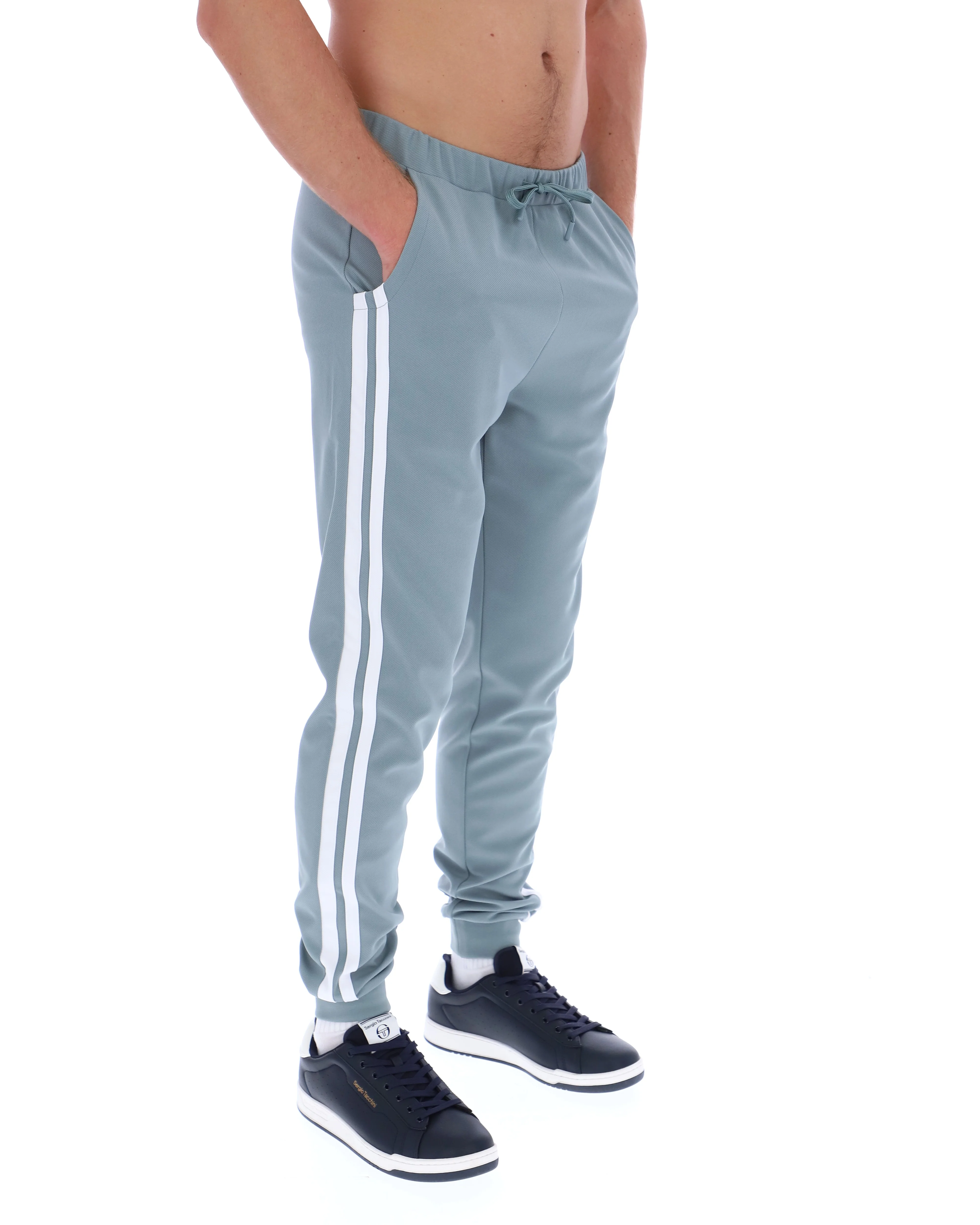 Sergio Tacchini Damarindo Track Bottoms Lead/White - 756 - Image 4