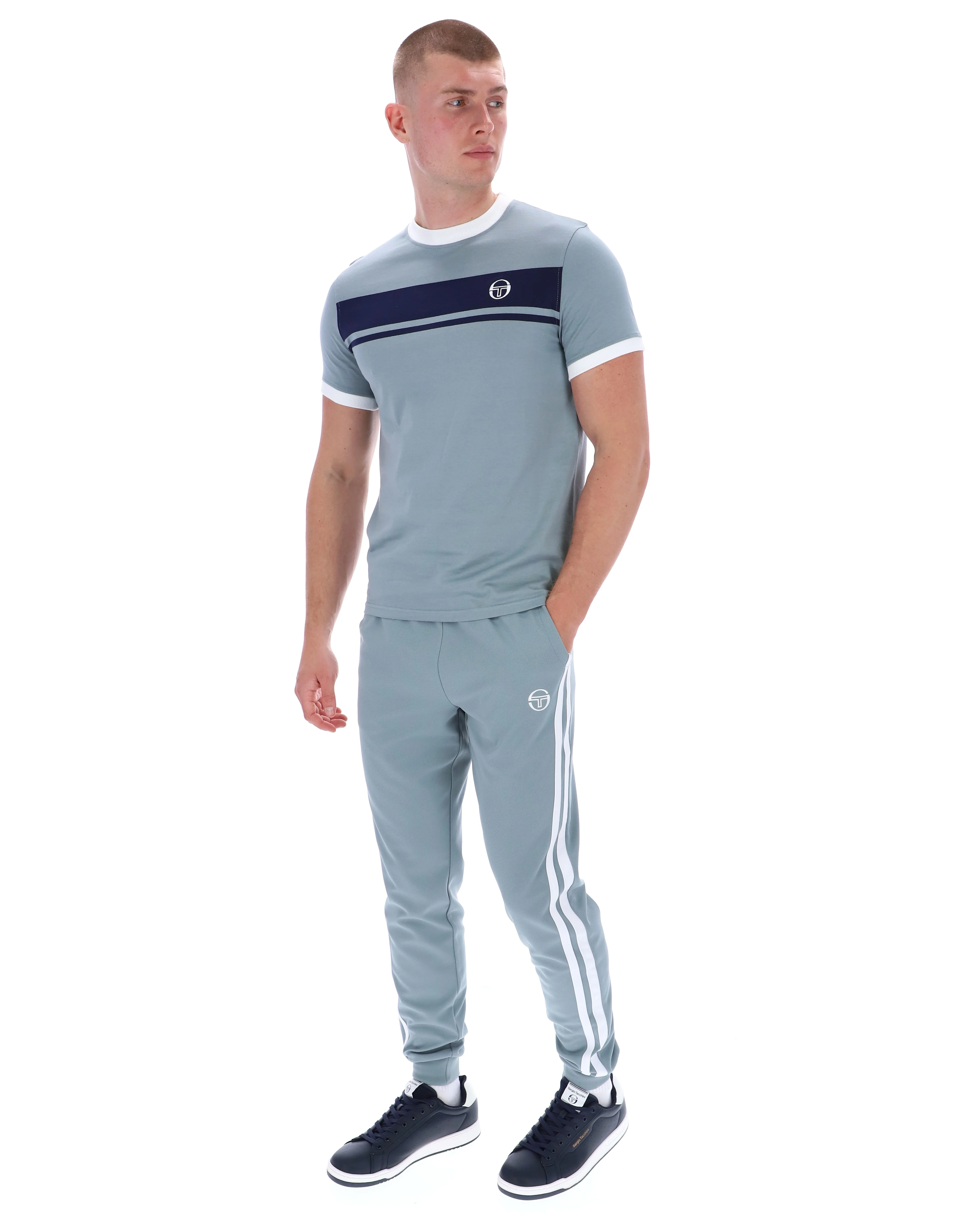 Sergio Tacchini Masters Crew Neck Tee Lead Navy/White - 280 - Image 4