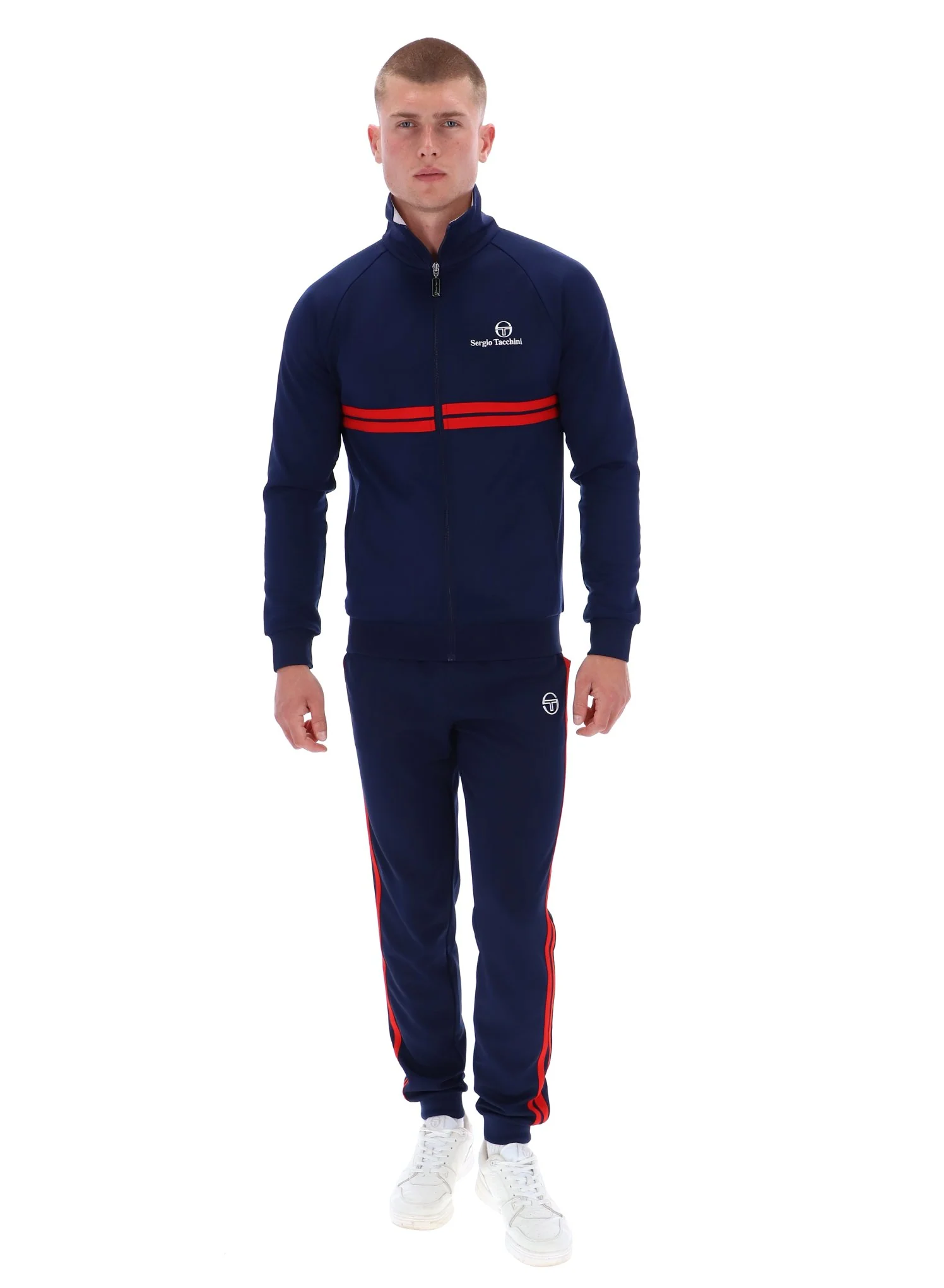 Sergio Tacchini New Dallas Track Top Navy/Red - 526 - Image 3