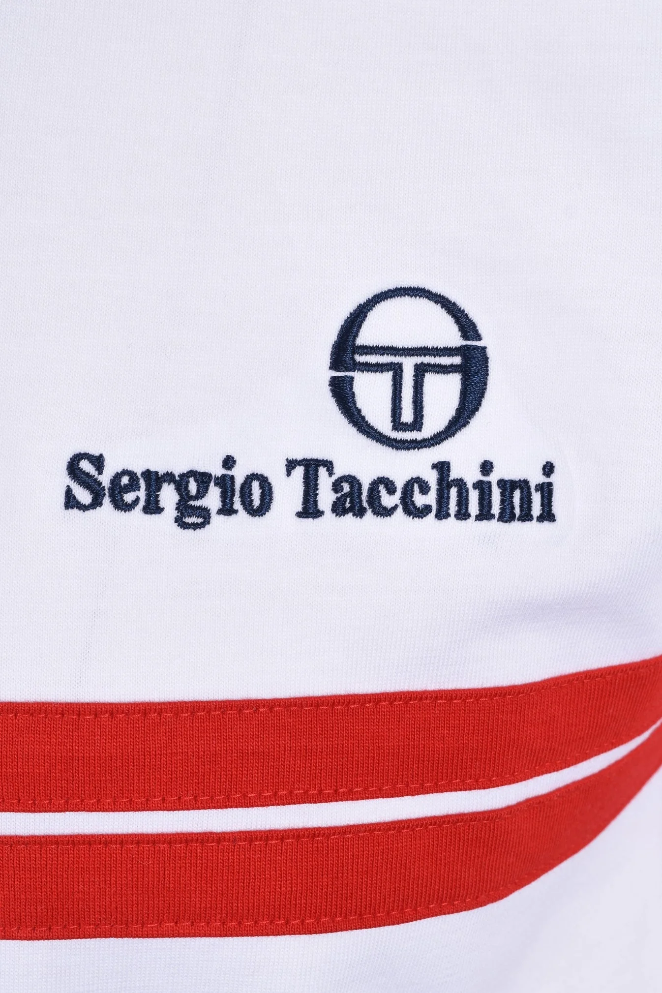 Sergio Tacchini Supermac Tee White/Maritime Blue/Adrenaline Rush - 163 - Image 3