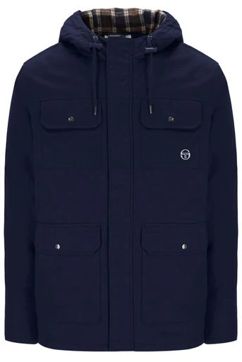 Sergio Tacchini Weaver Hooded Field Jacket Maritime Blue - 674 - Image 3
