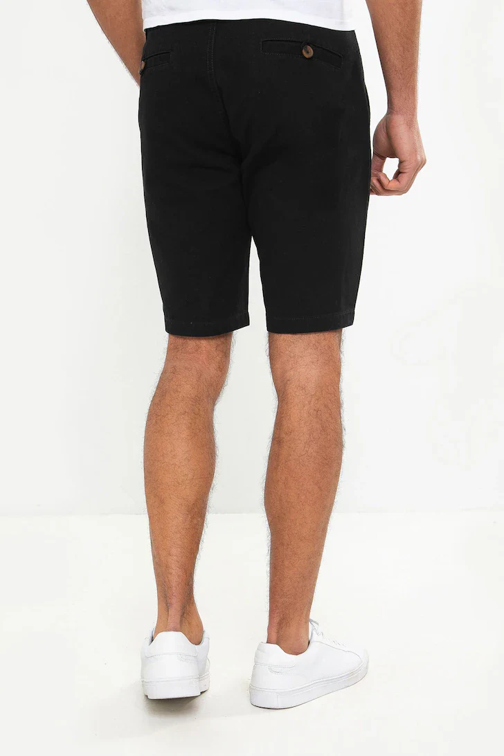Threadbare Southsea Cotton Chino Shorts Black - 849 - Image 3