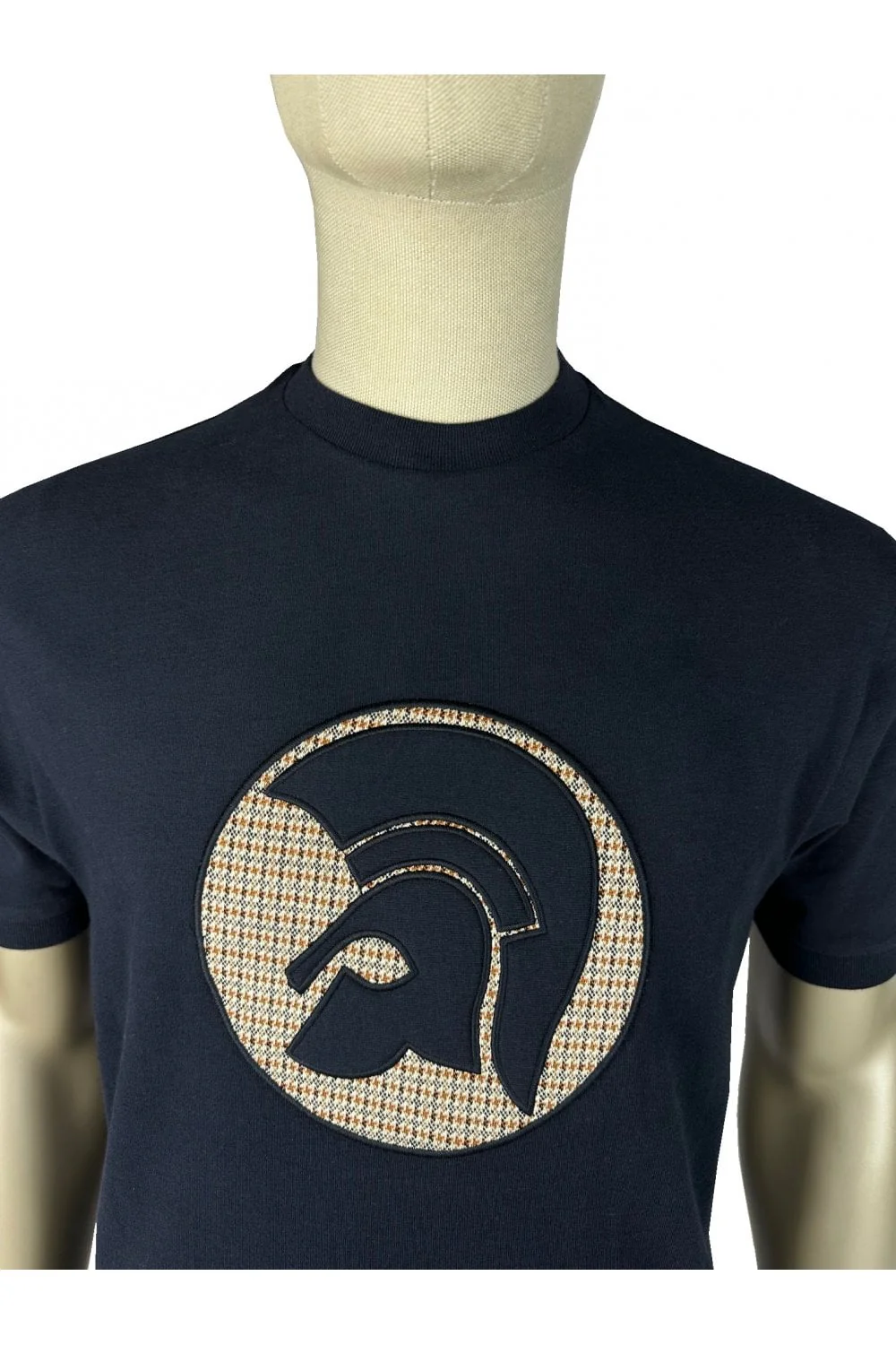 TROJAN Applique Jacquard Logo Tee TR/9091 Navy - 213 - Image 2