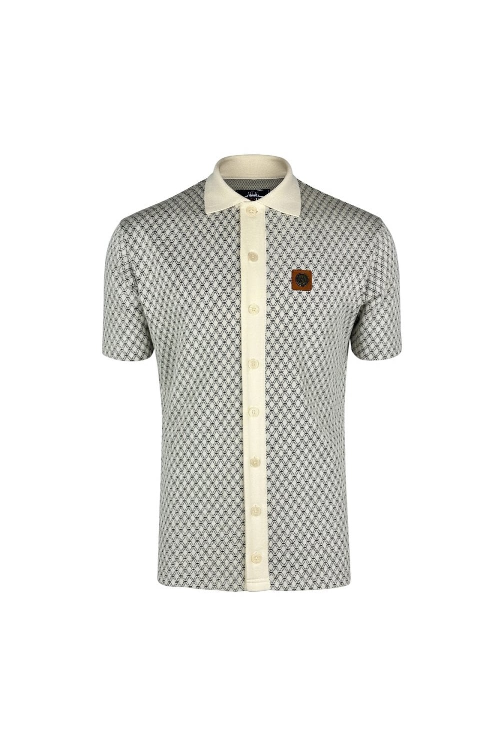 TROJAN Diamond Jacquard Polo Ecru TR/9079 - 378