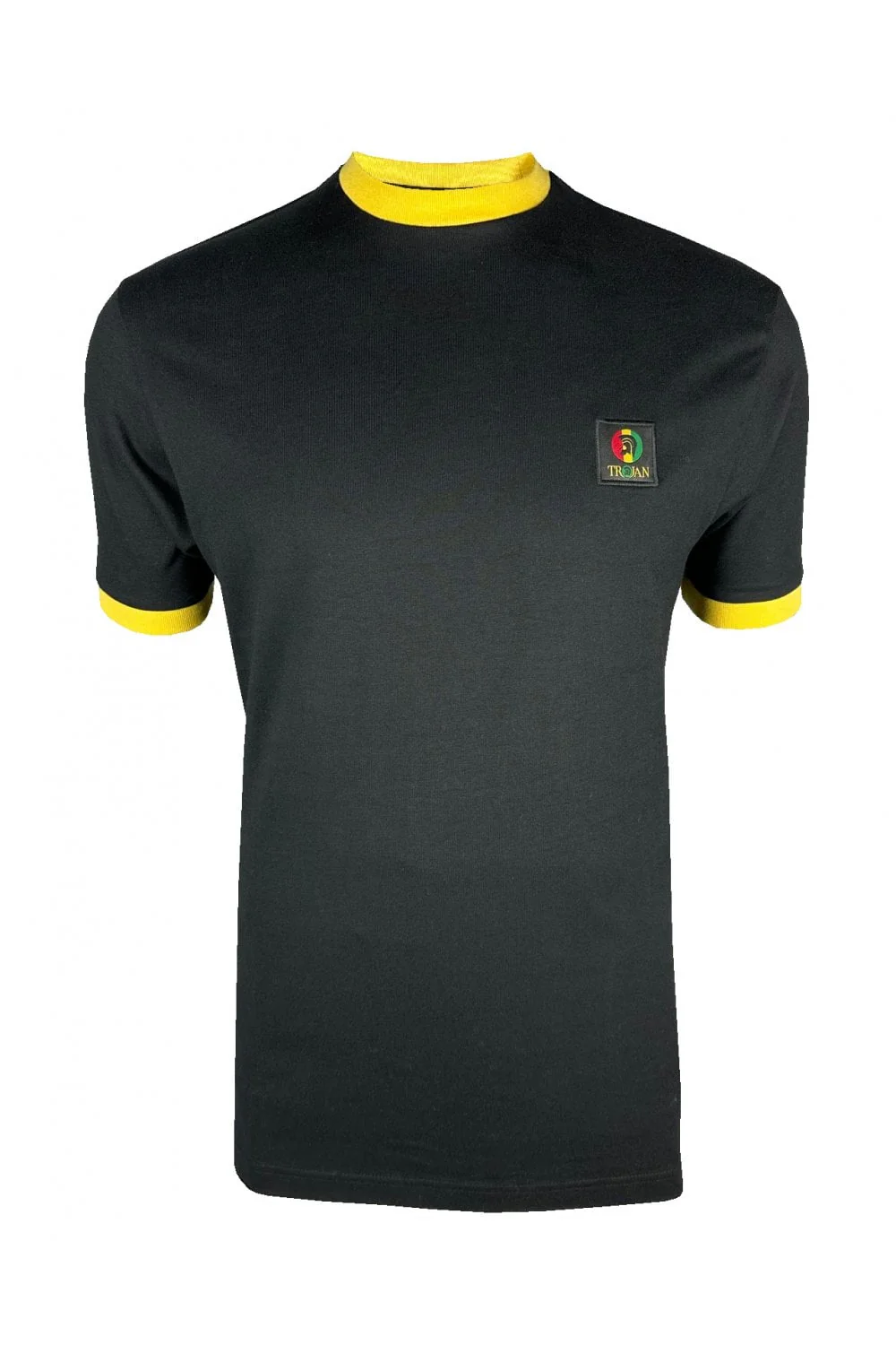TROJAN Flag Badge Ringer Tee TR/9086 Black - 202