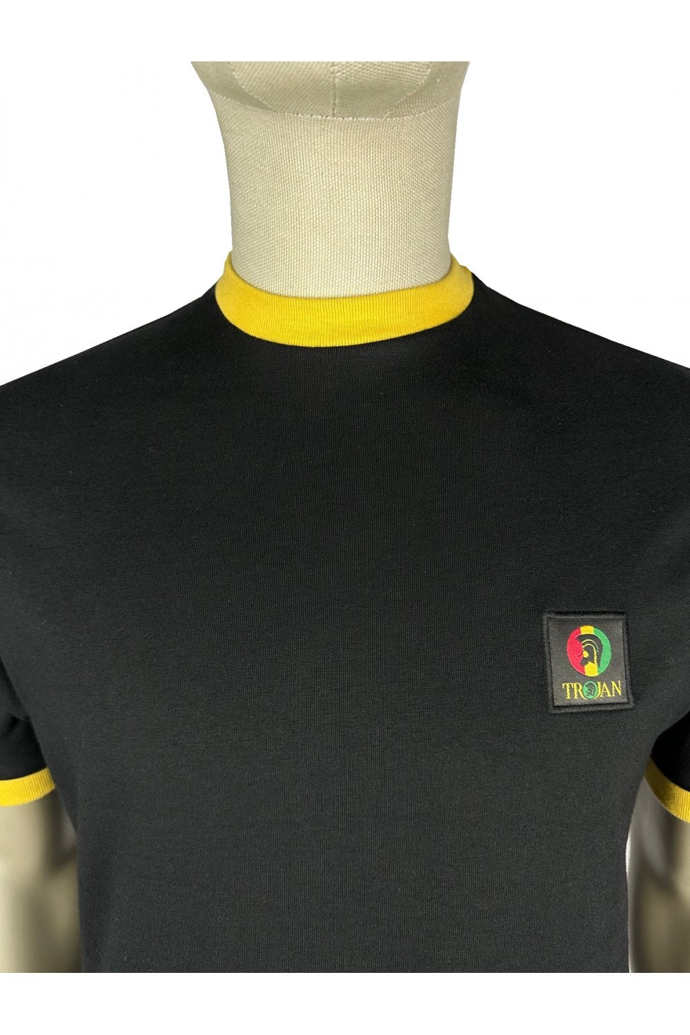 TROJAN Flag Badge Ringer Tee TR/9086 Black - 202 - Image 2