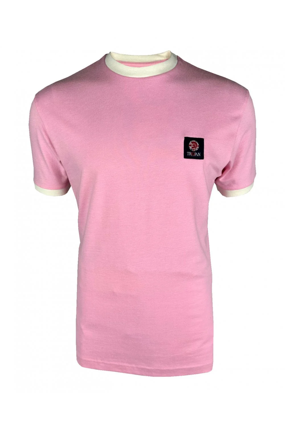 TROJAN Flag Badge Ringer Tee TR/9086 Pink - 231