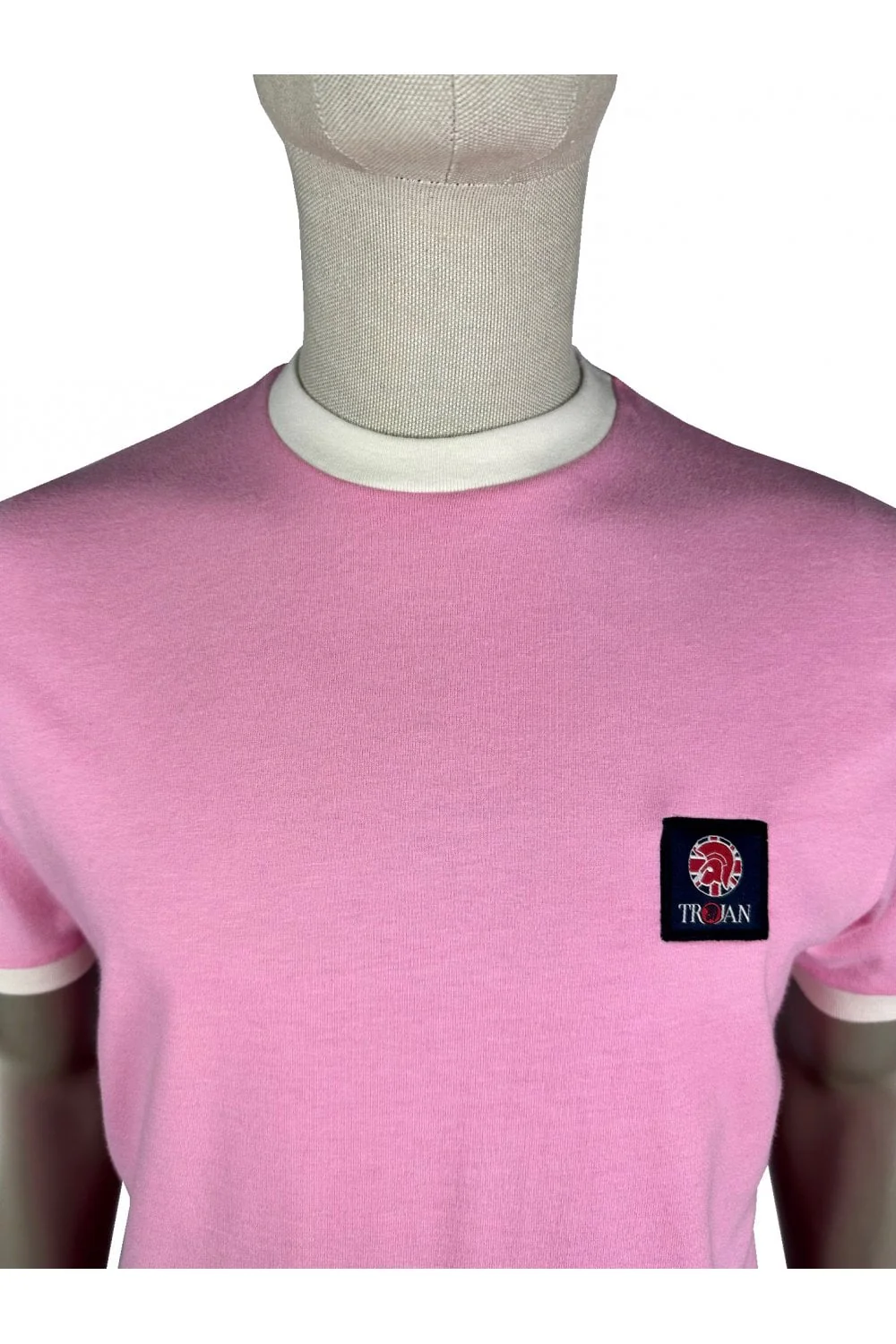 TROJAN Flag Badge Ringer Tee TR/9086 Pink - 231 - Image 2