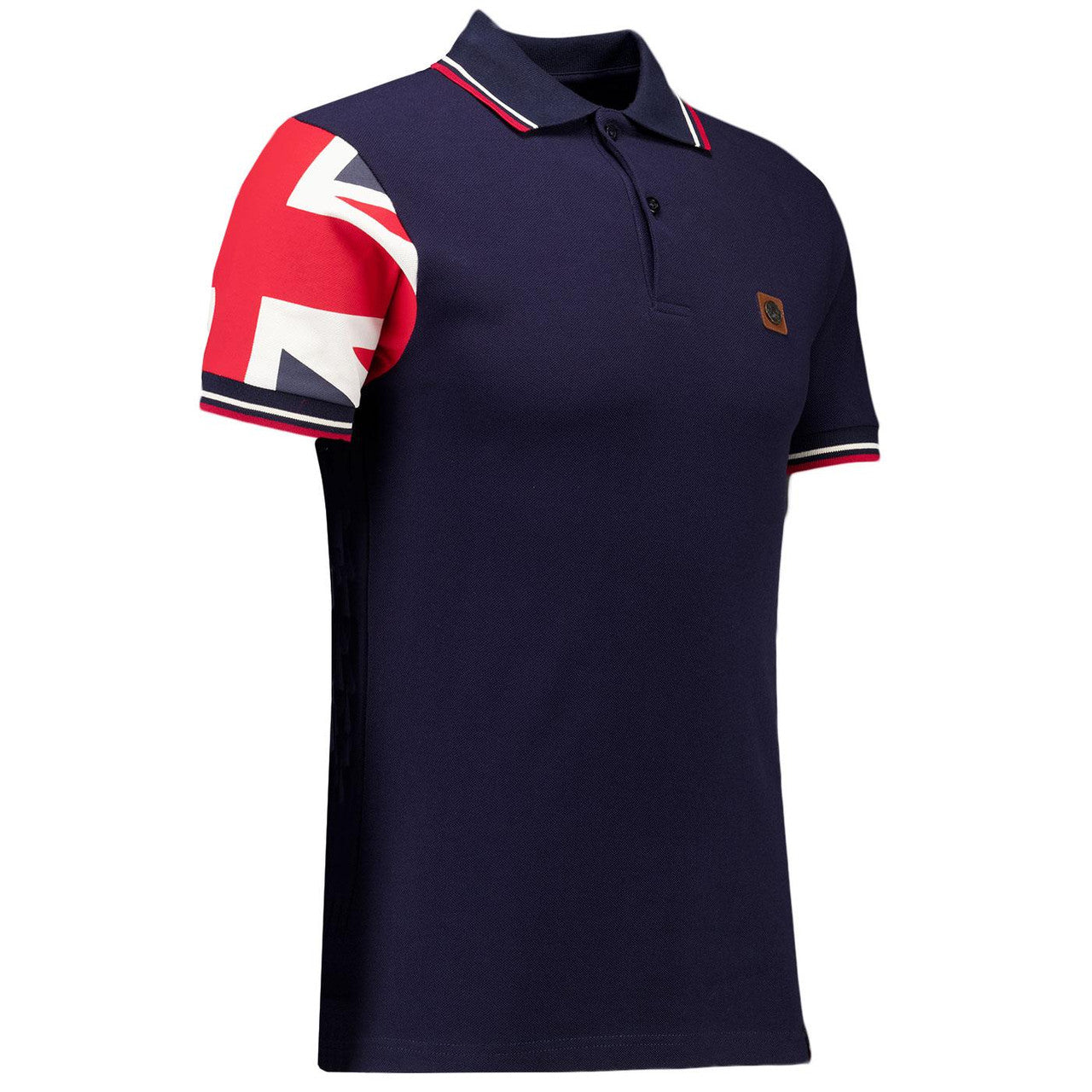 Trojan Flag Sleeve Pique Polo TR/9022 Navy - 126 - Image 2