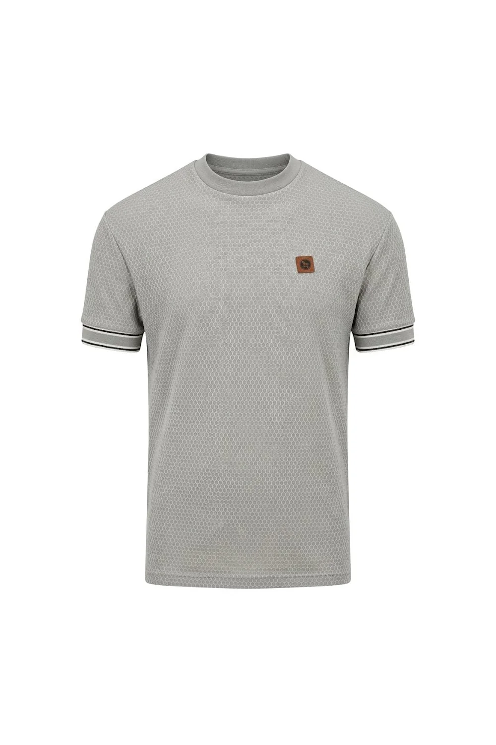 TROJAN Geometric Stripe Rib Tee Grey TR/9093 - 383