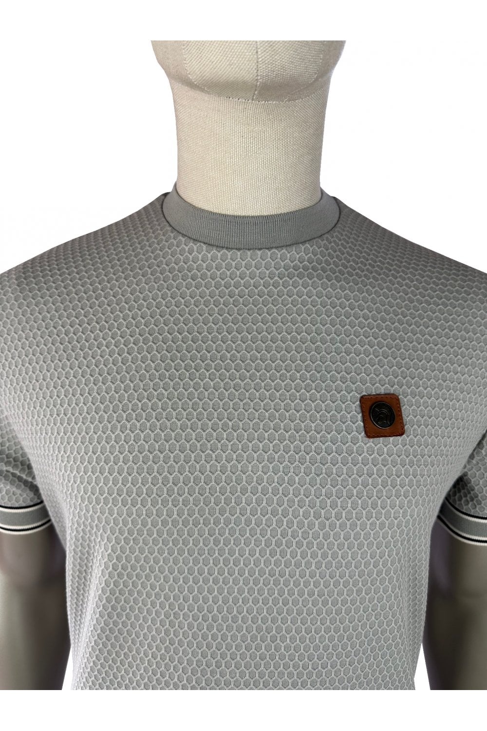 TROJAN Geometric Stripe Rib Tee Grey TR/9093 - 383 - Image 2
