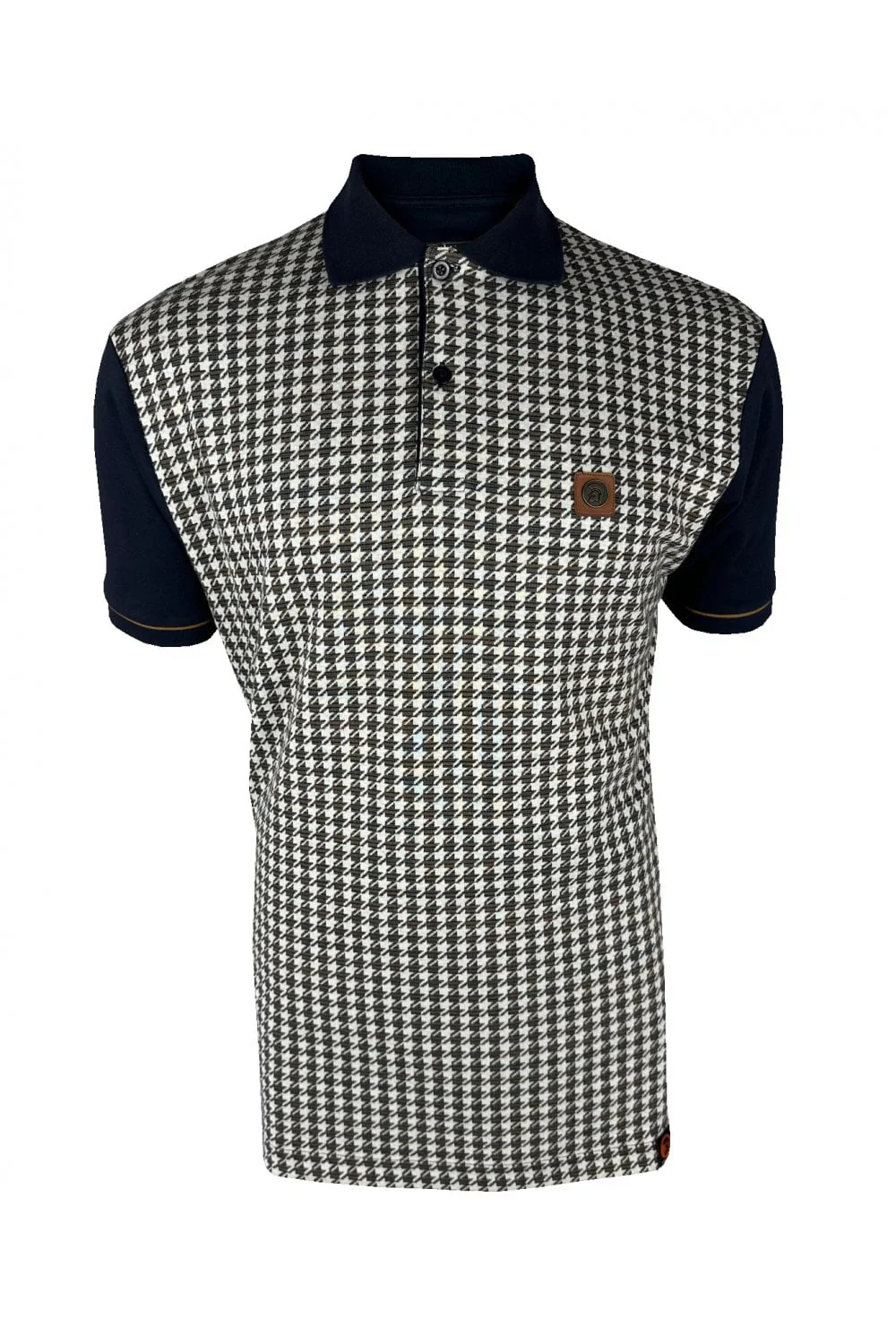 TROJAN Houndstooth Panel Polo TR/9074 Navy - 069