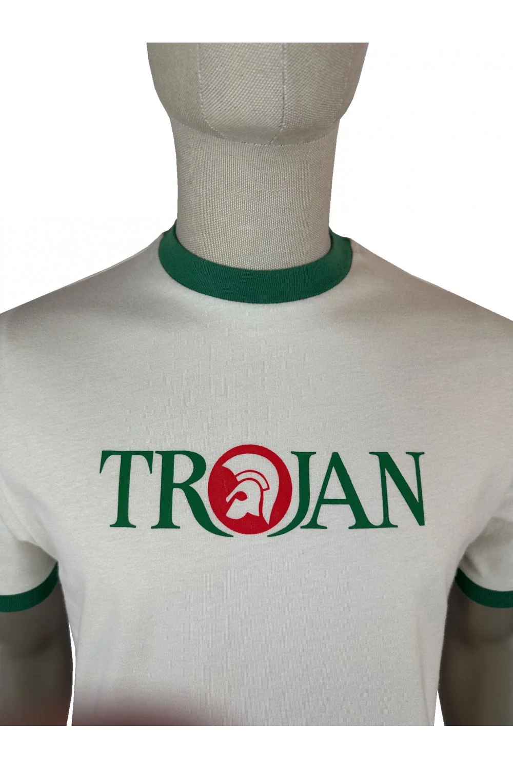 TROJAN Logo Ringer Tee TC/1014 Ecru - 224 - Image 2