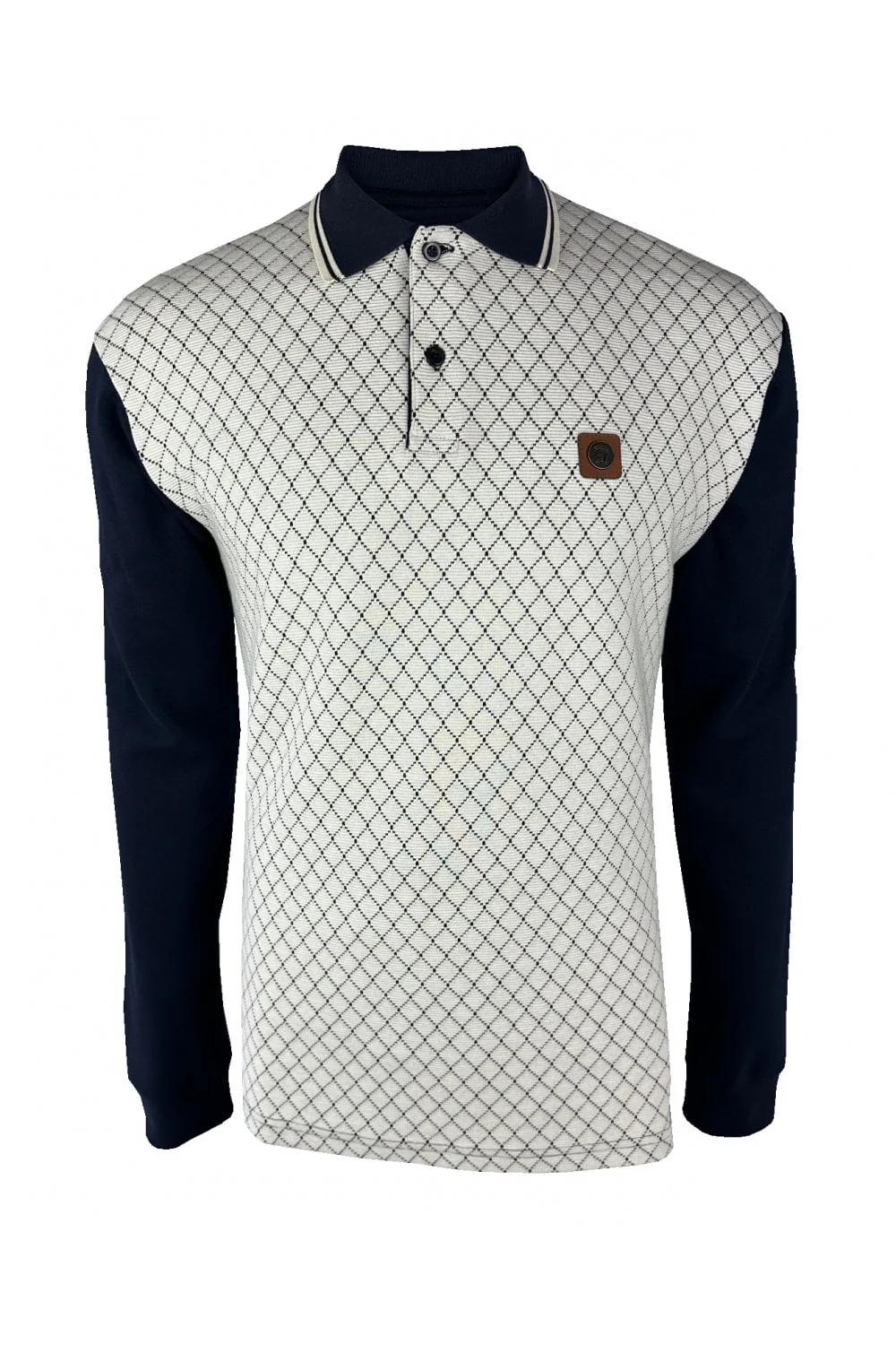 TROJAN Ottoman Rib Panel Polo L/S TR/9026 Navy - 033