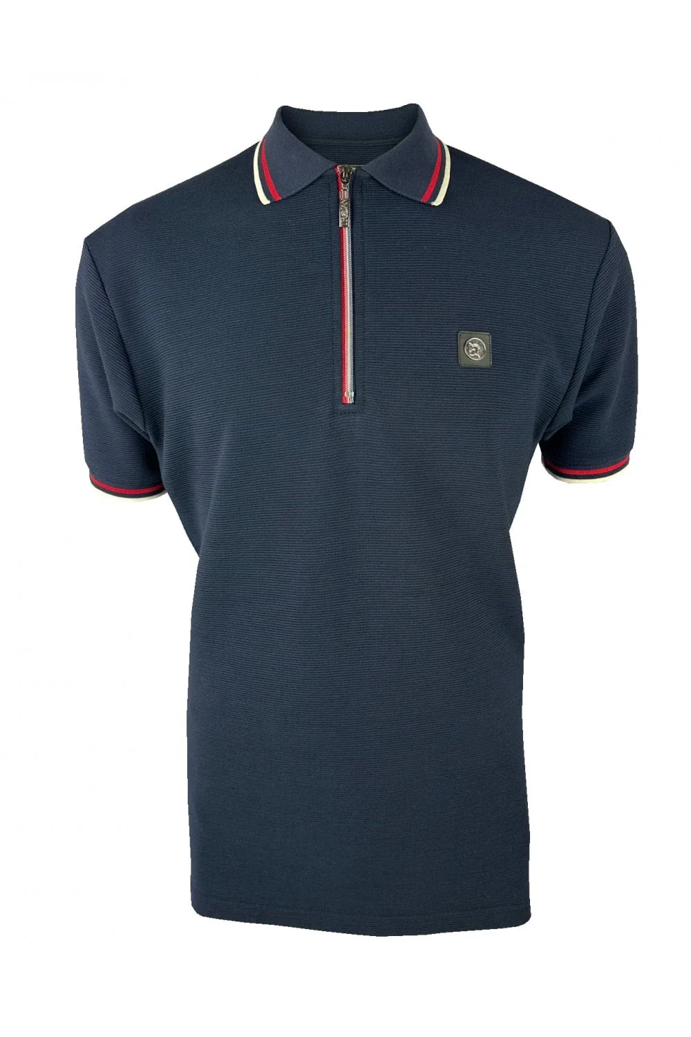 TROJAN Ottoman Rib Zip Polo Navy TR/9023 - 009