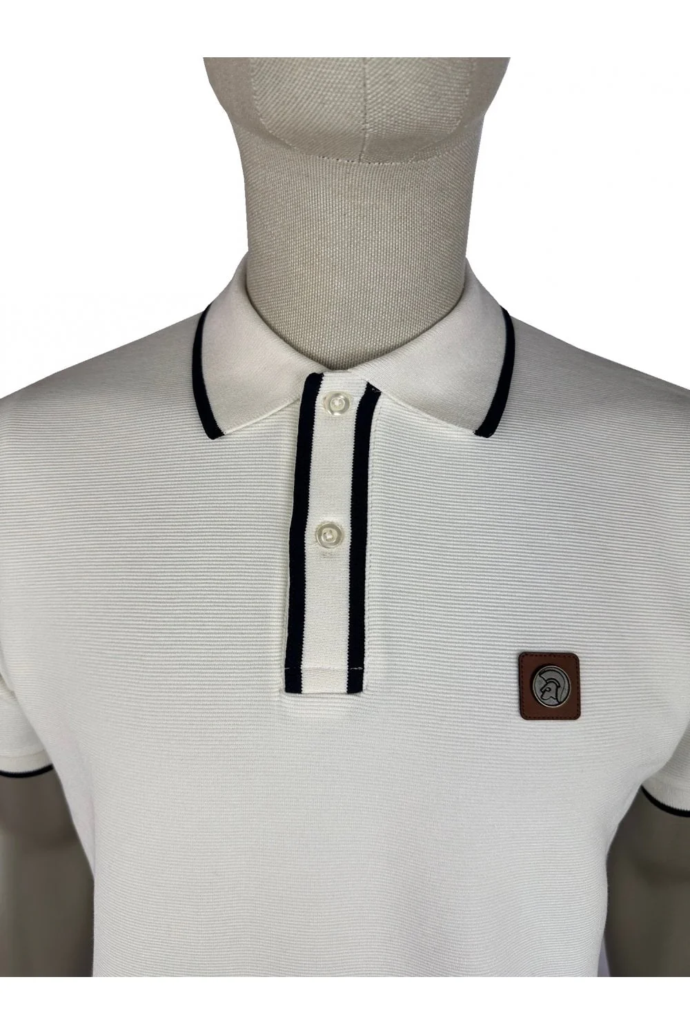 TROJAN Ottoman Stripe Trim Polo TR/9080 Ecru - 128 - Image 2