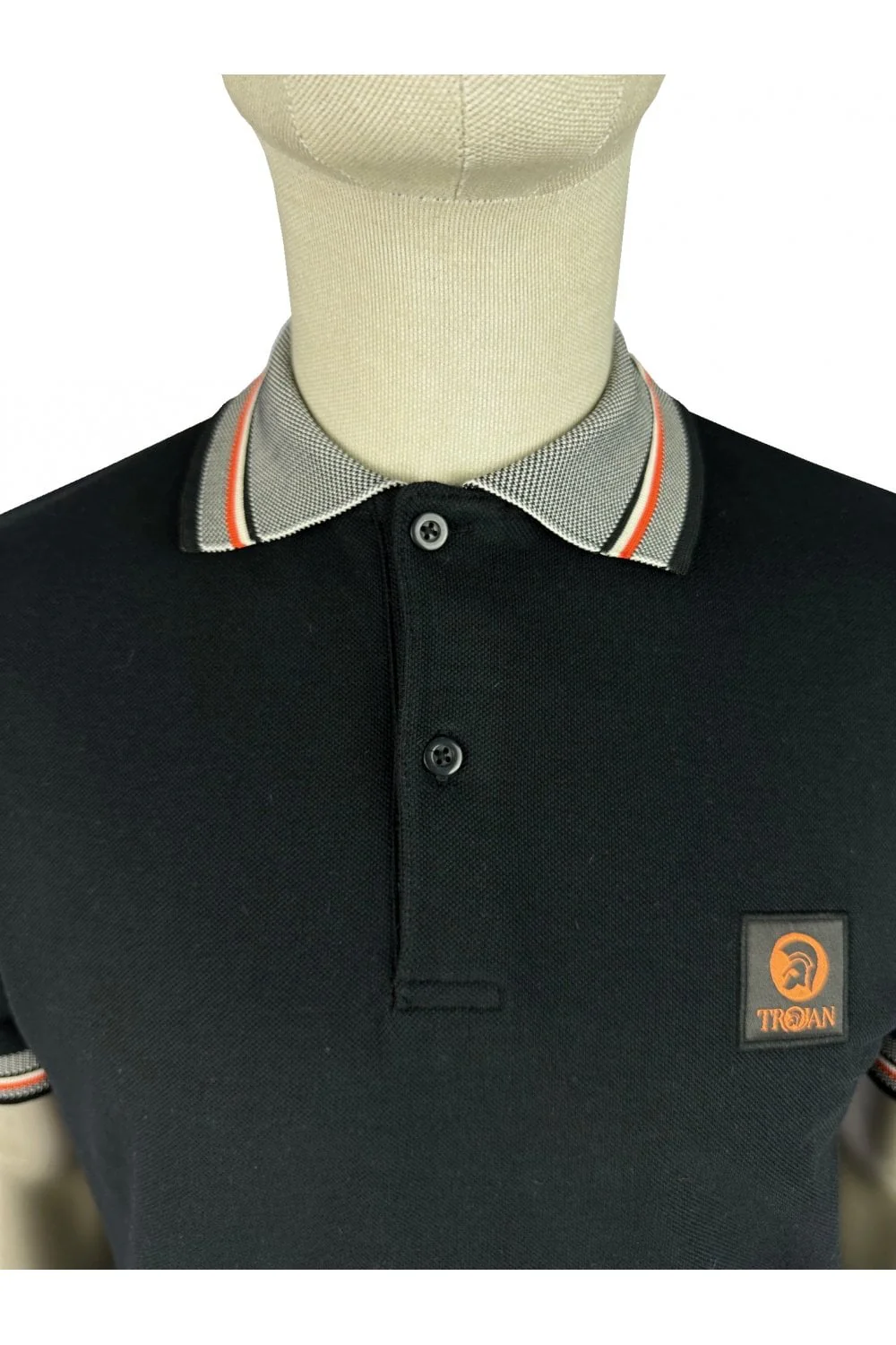 TROJAN Oxford Collar Pique Polo TR/9017 Black - 064 - Image 2