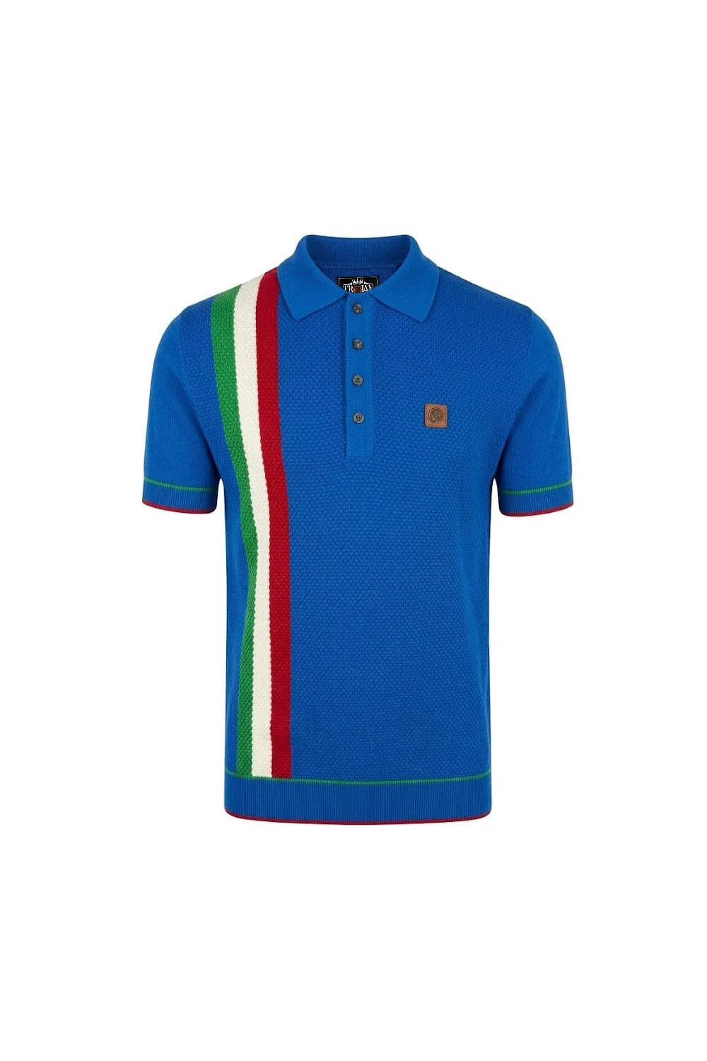 Trojan Racing Stripe Fine Gauge Polo TR/9063 Cobalt Blue - 370