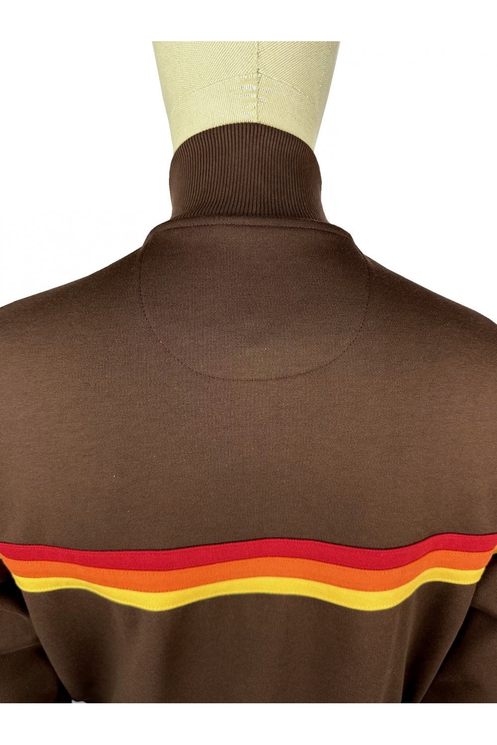 TROJAN Retro Stripe Track Top TR/9002 Chocolate Brown - 511 - Image 3