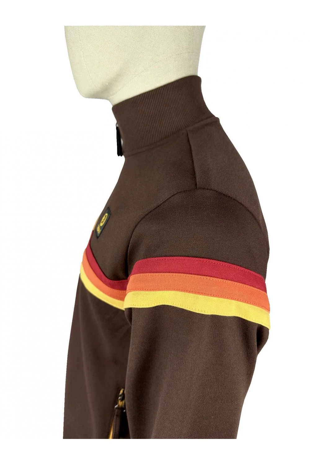 TROJAN Retro Stripe Track Top TR/9002 Chocolate Brown - 511 - Image 4