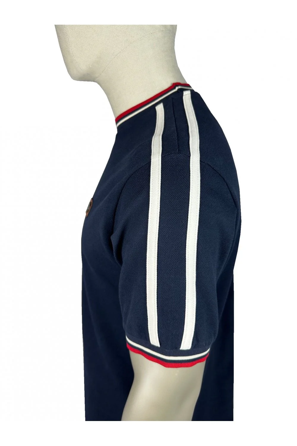 TROJAN Three colour tipped pique polo TC/1042 Navy - 267 - Image 3