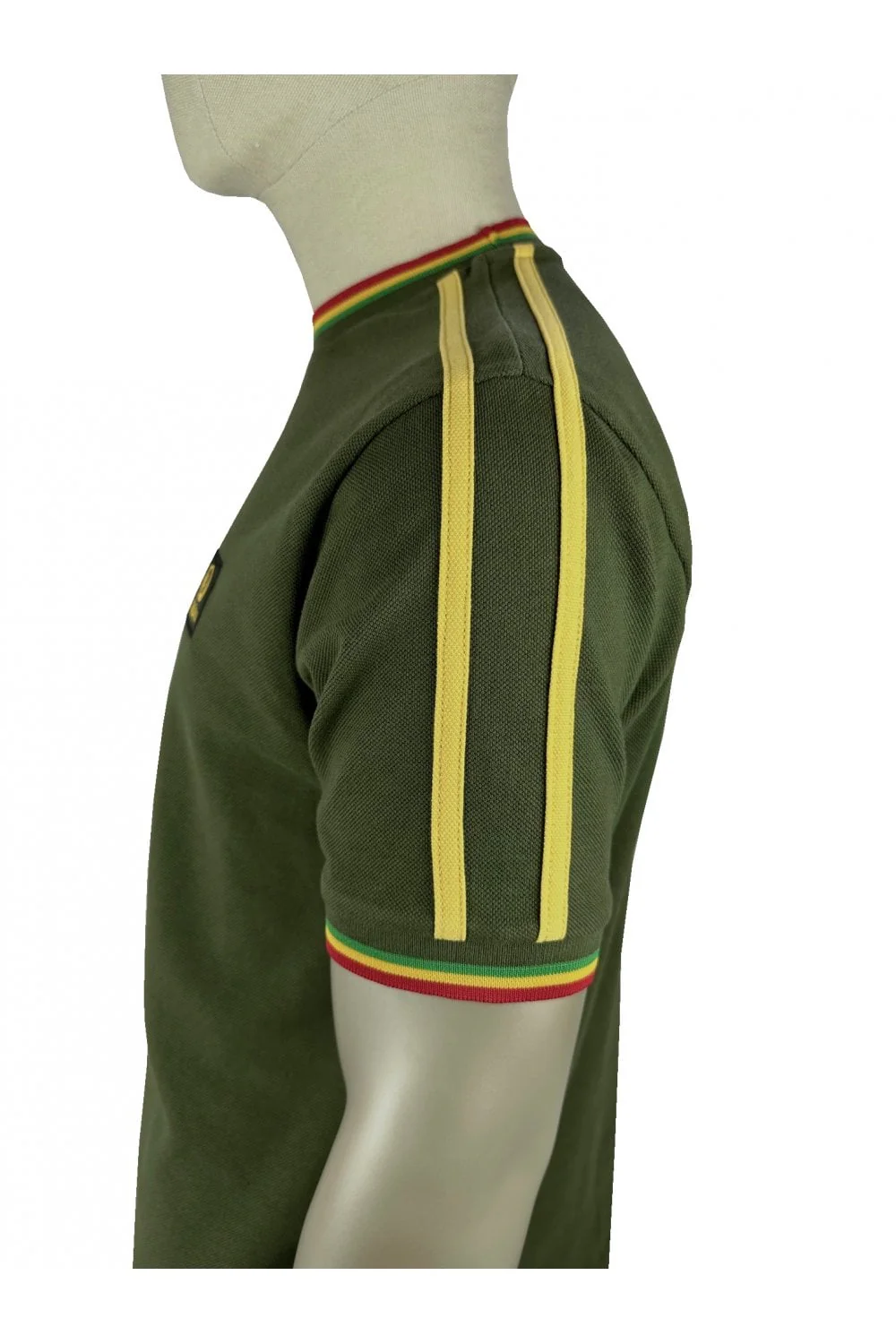 TROJAN Three colour tipped pique tee TC/1042 Army - 108 - Image 3