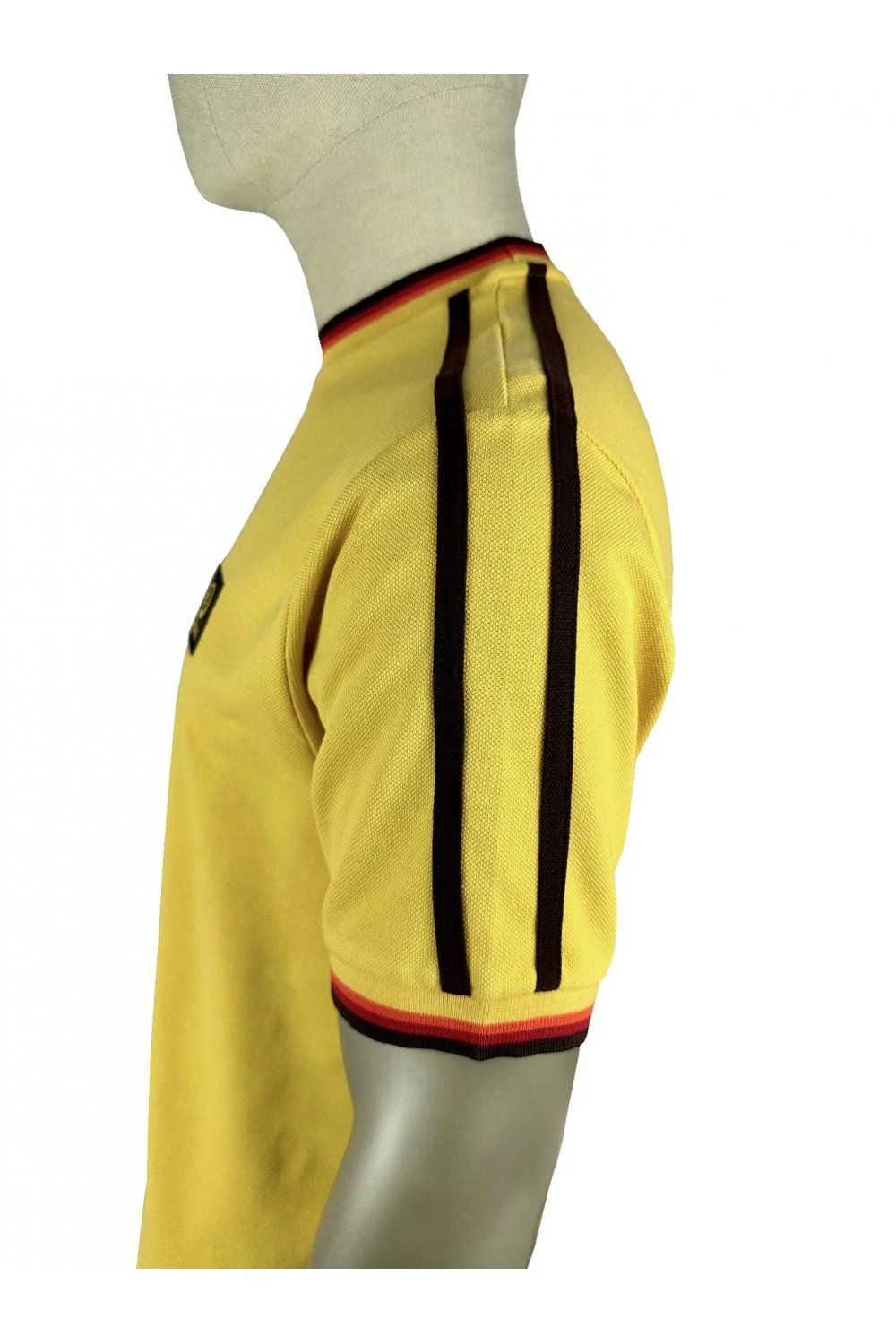 TROJAN Three colour tipped pique polo TC/1042 Mustard - 139 - Image 3