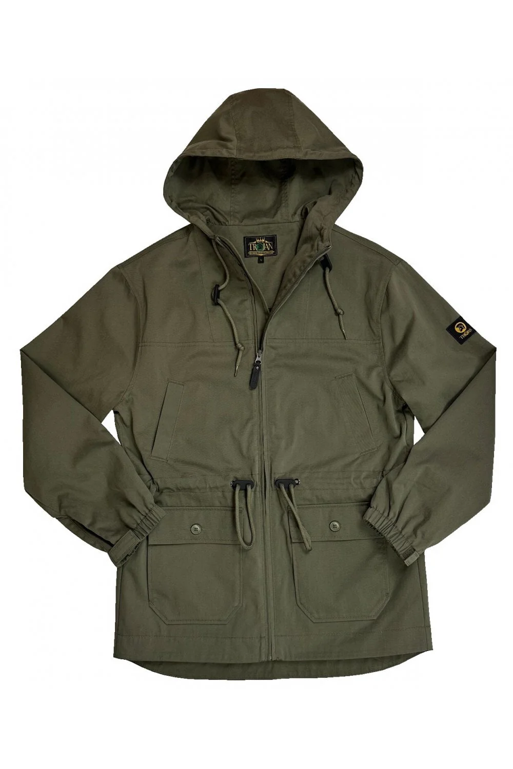 TROJAN Twill Badged Parka TC/1053 Army Green - 629 - Image 3