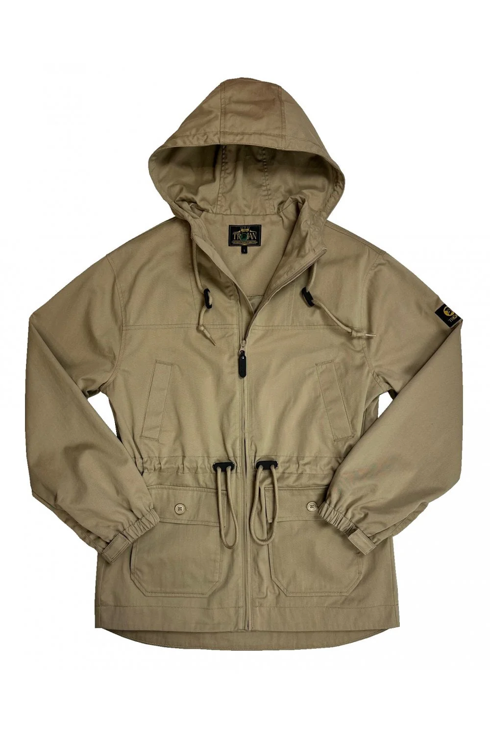 TROJAN Twill Badged Parka Jacket TC/1053 Stone - 628 - Image 3