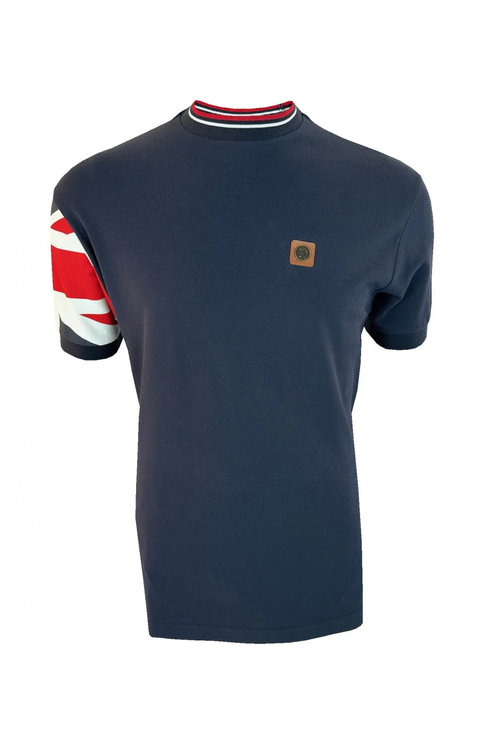 TROJAN Union Jack Flag Print Pique Tee TR/9088 Navy - 227