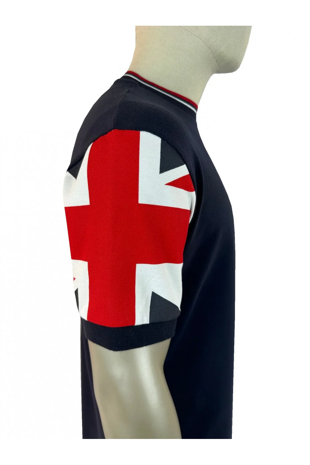 TROJAN Union Jack Flag Print Pique Tee TR/9088 Navy - 227 - Image 2