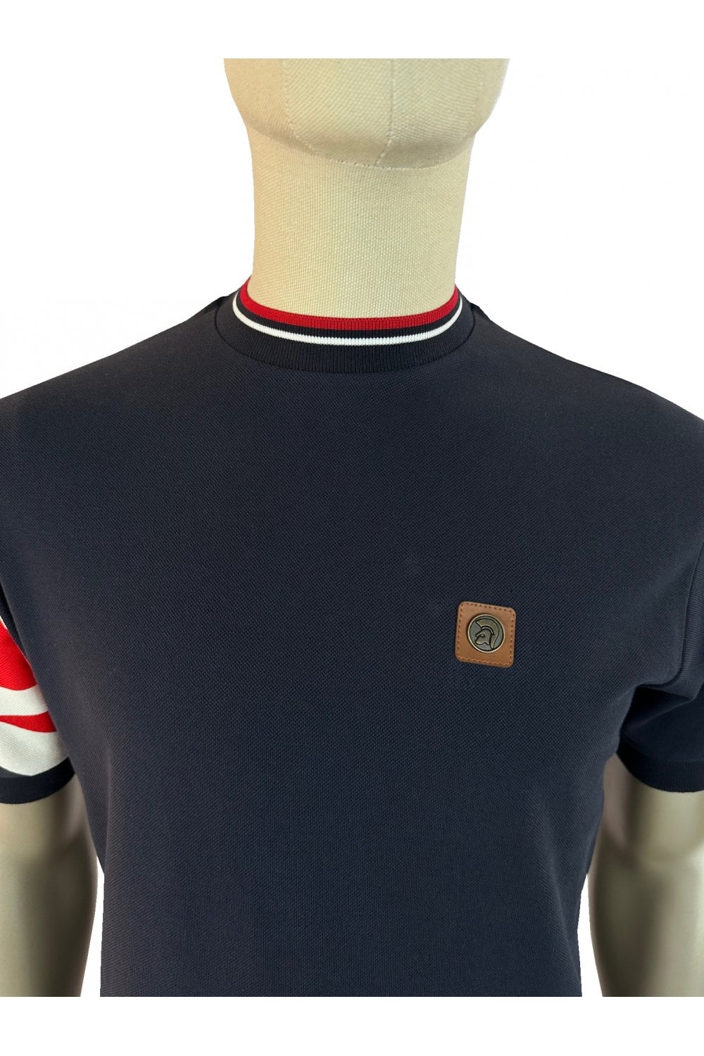 TROJAN Union Jack Flag Print Pique Tee TR/9088 Navy - 227 - Image 3