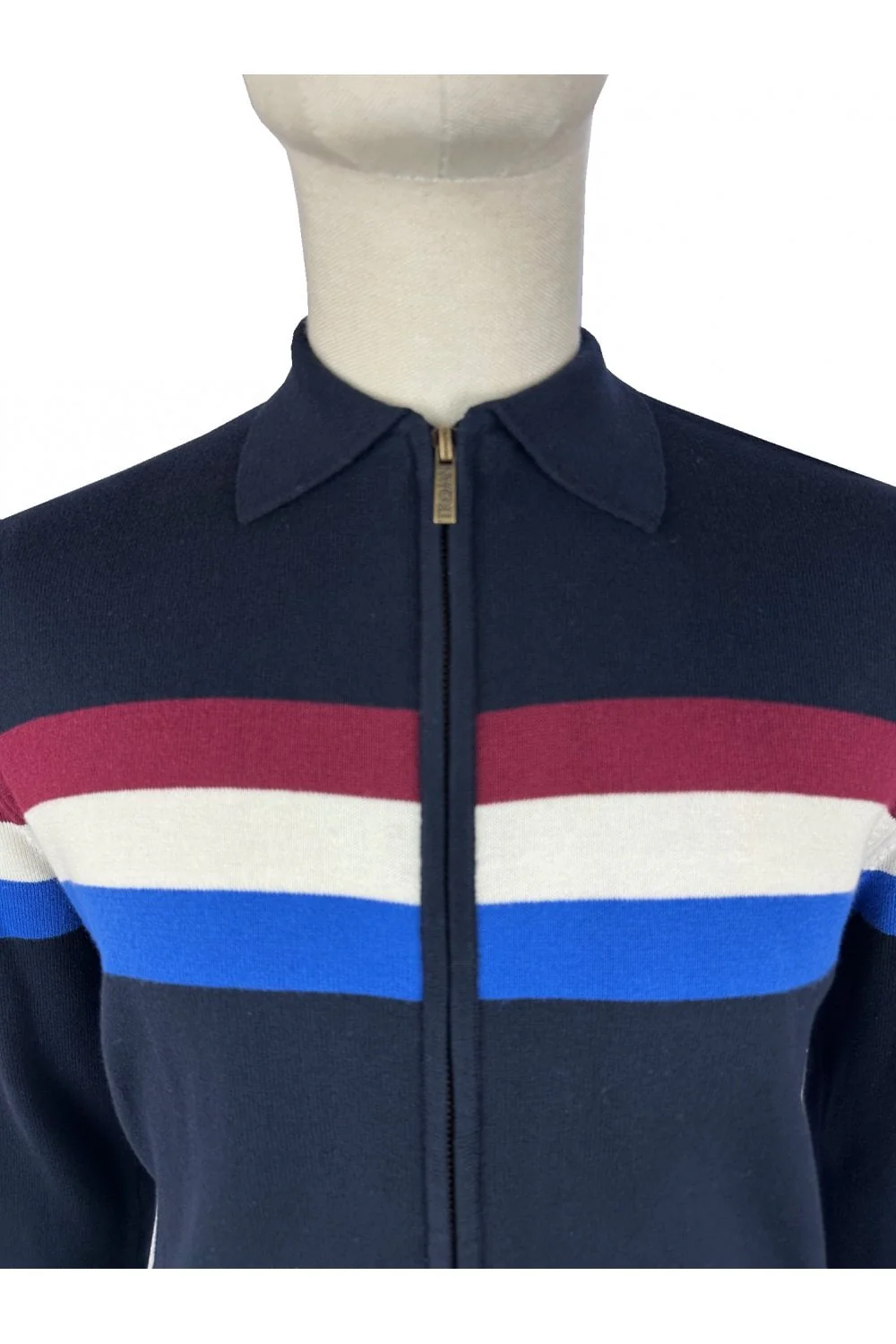 TROJAN Zip Stripe Cardi TR/9011 Navy - 104 - Image 3