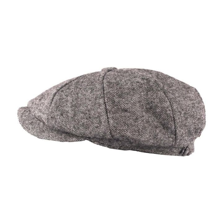 Tweed Newsboy Cap - Black and White Mix (Hat 284) - 1472