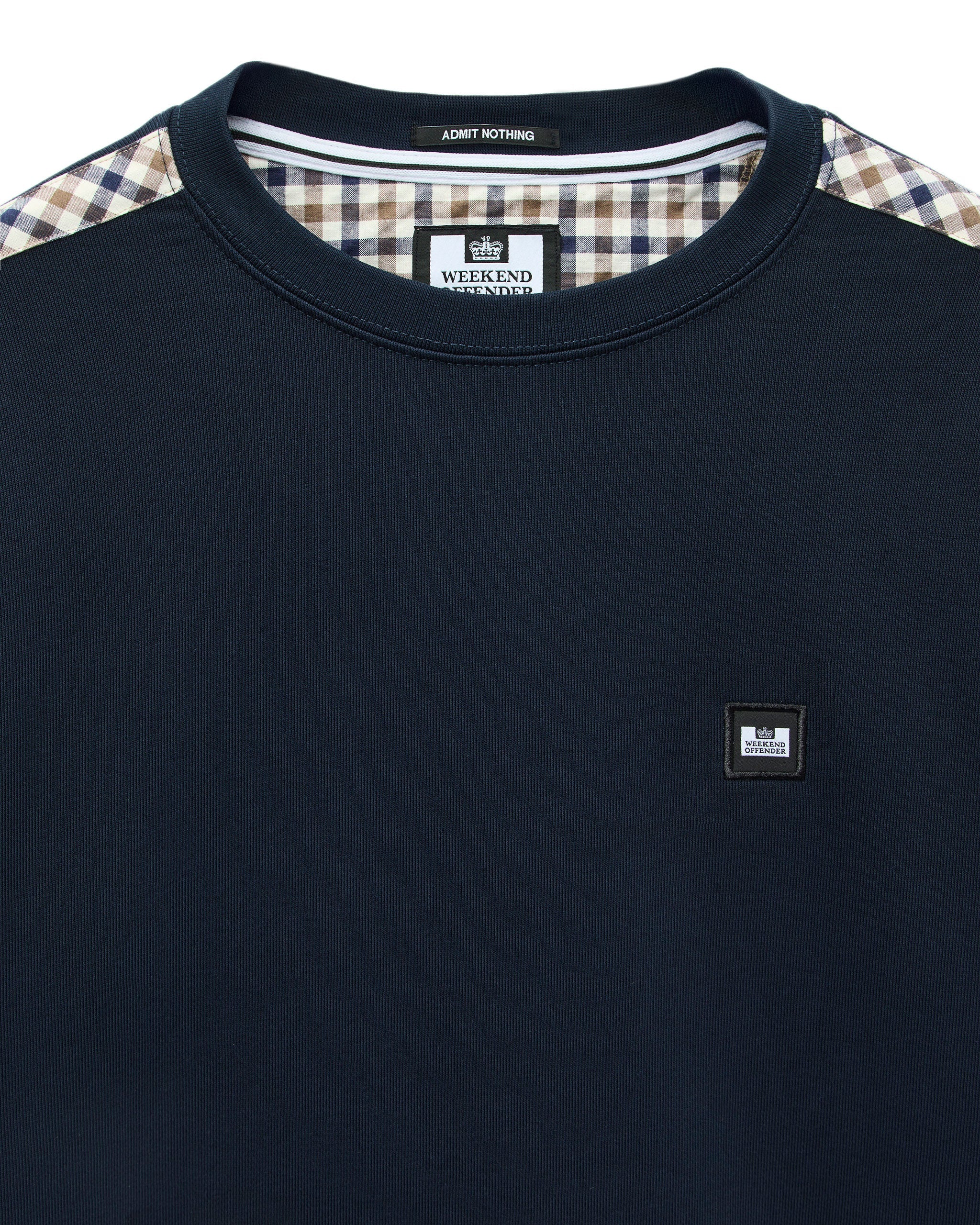 Weekend Offender Beïda Mid House Check Panel Sweater Navy - 412 - Image 5