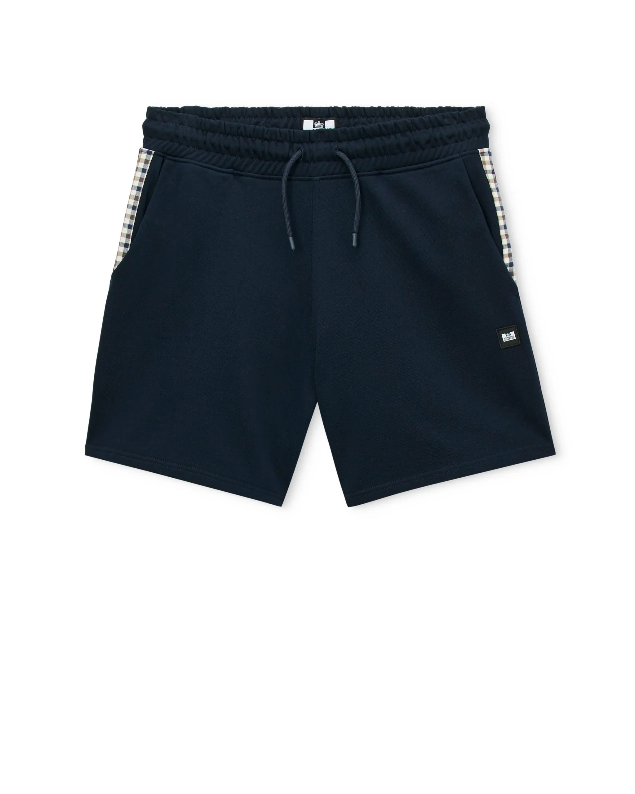 Weekend Offender Missour Check Panelled Shorts Navy - 957 - Image 3