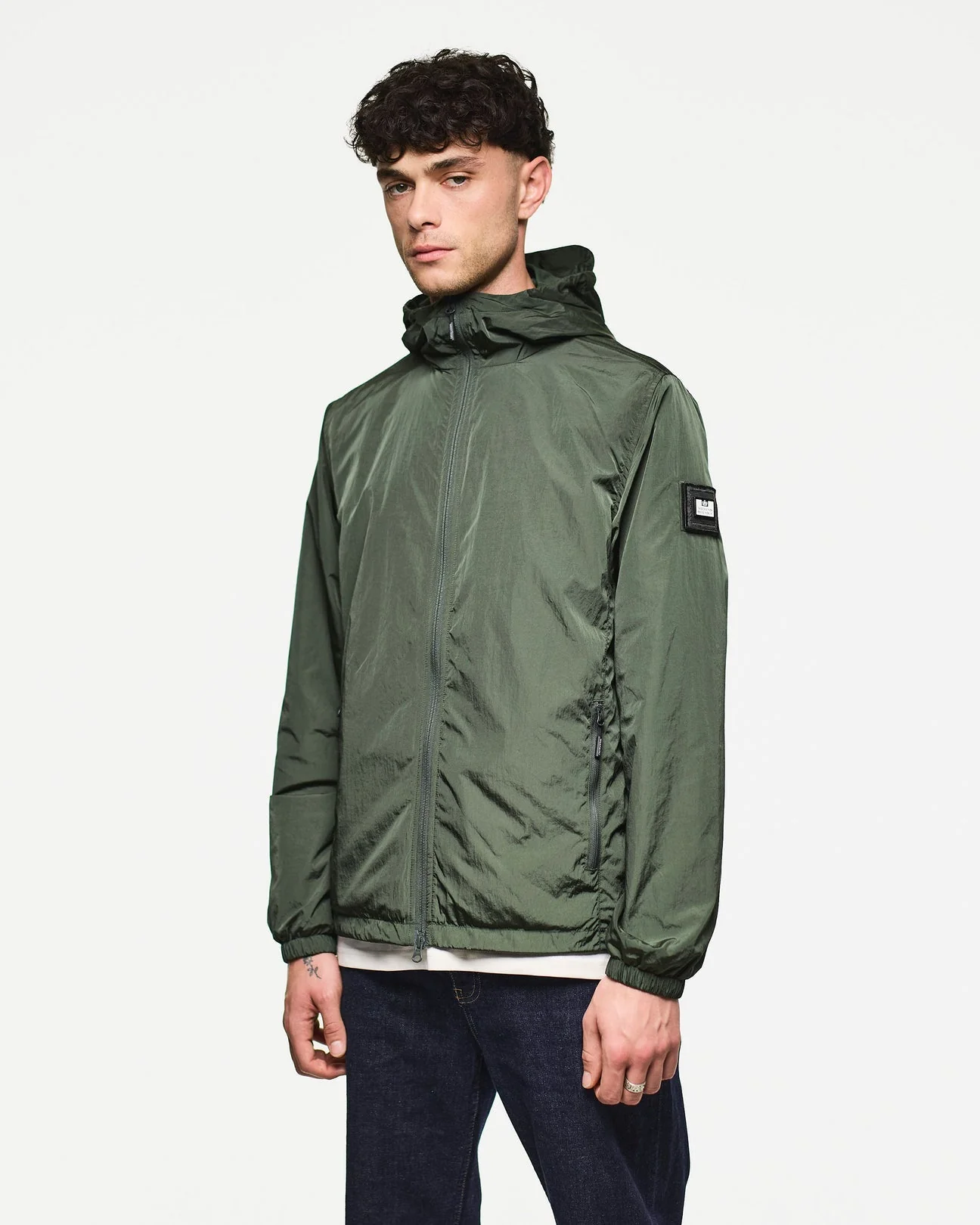 Weekend Offender Technician Fleece Lined Face Mask Jacket Black Forest Green - 673