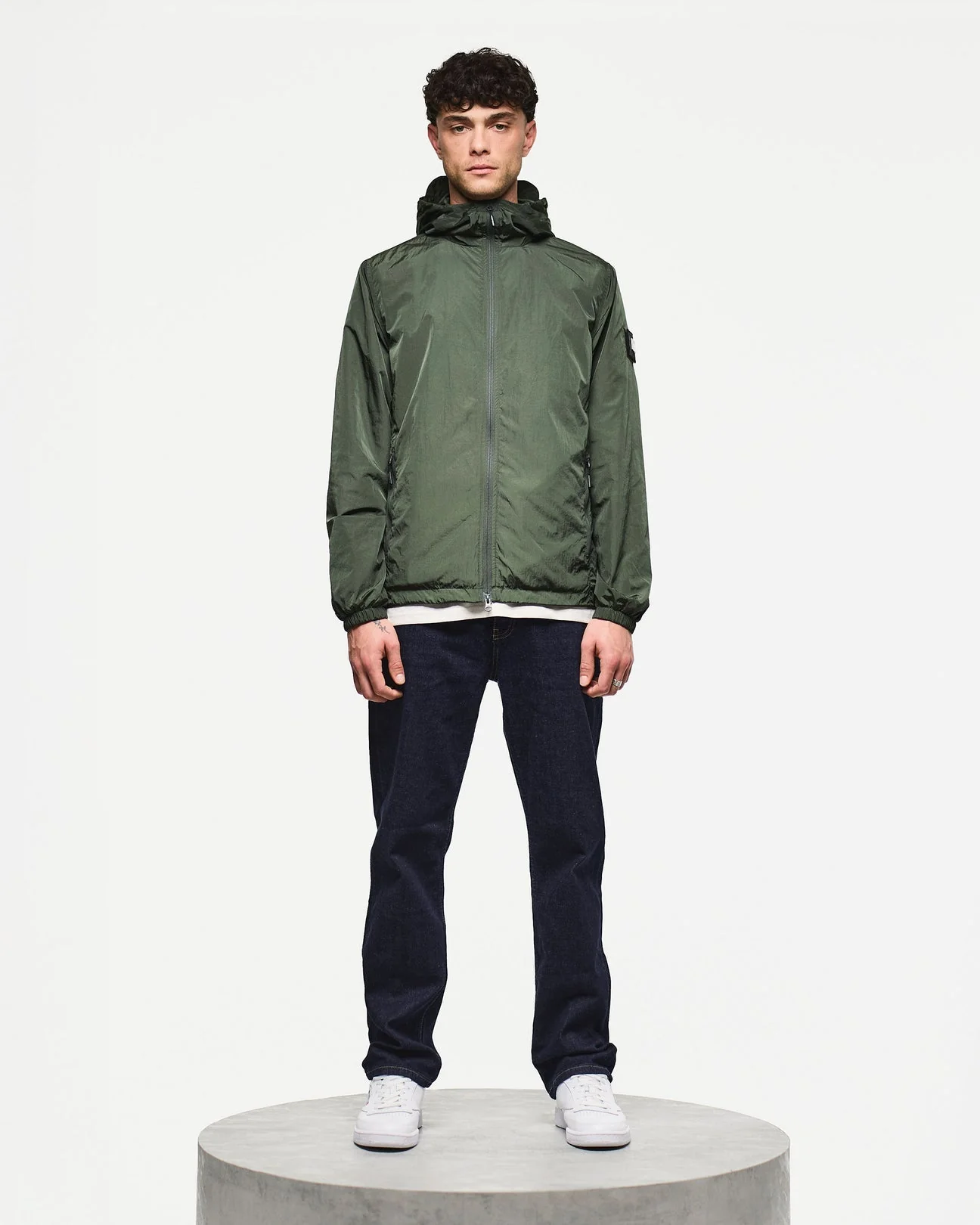 Weekend Offender Technician Fleece Lined Face Mask Jacket Black Forest Green - 673 - Image 2