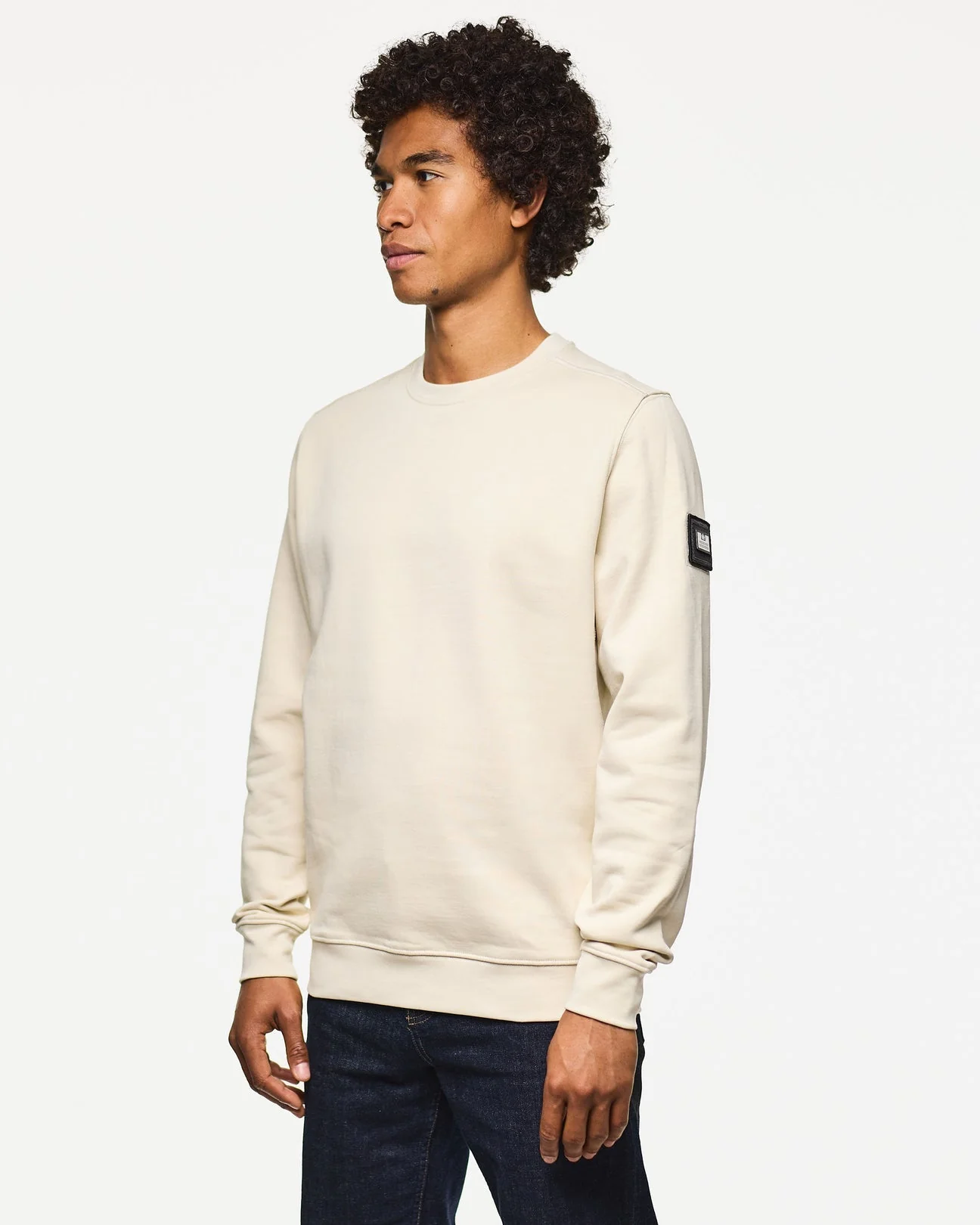 Weekend Offender Thunder Crew Sweater With Parachute Binding Calcium Stone - 534